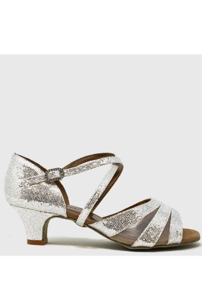 latin dance shoe silver